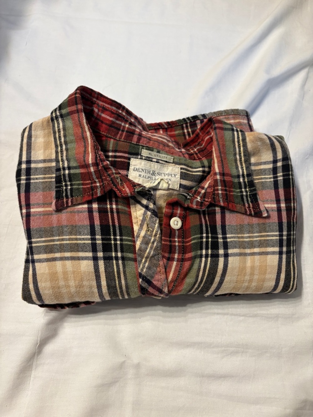 Ralph Lauren Denim & Supply Plaid Button-Up in Red, Black & Green 100%Cotton. - Picture 9 of 9